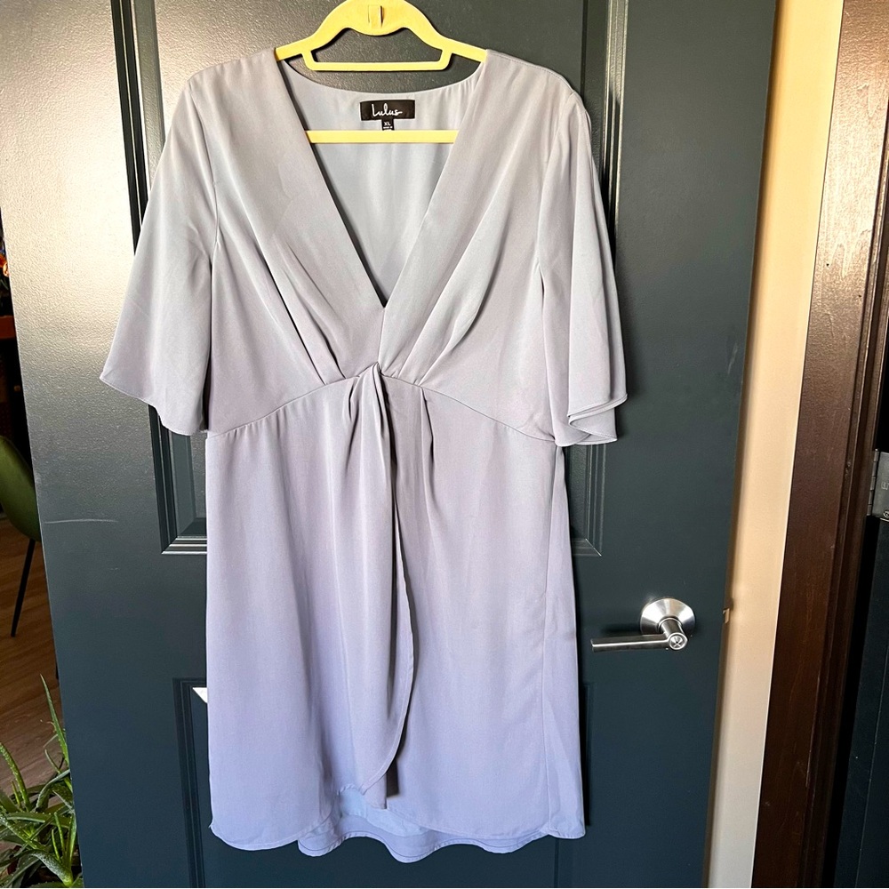 Lulus Blue Flutter Sleeve Mini Dress